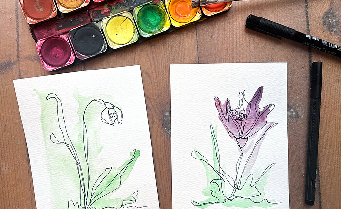 Es werde ... Farbe! Freies Skizzieren mit sanften Farbakzenten Es werde ... Farbe! Freies Skizzieren mit sanften Farbakzenten