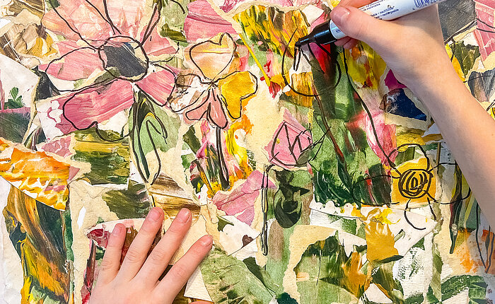 Bunt, bunt, bunt ist uns're Frühlingswiese: Klecksen & Kleben im Eltern-Kind-Workshop Bunt, bunt, bunt ist uns're Frühlingswiese: Klecksen & Kleben im Eltern-Kind-Workshop